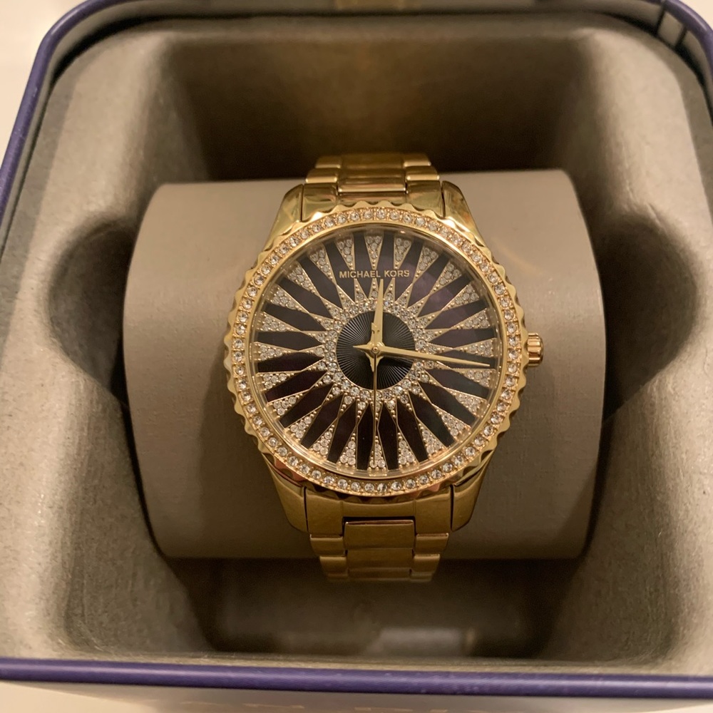 Gold and Black Michael Kors Watch